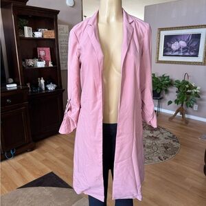 HAVE pink long roll tab sleeves cardigan-size M